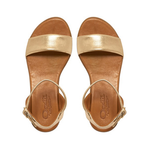 Carl Scarpa Tuscany Gold Leather Flat Sandals